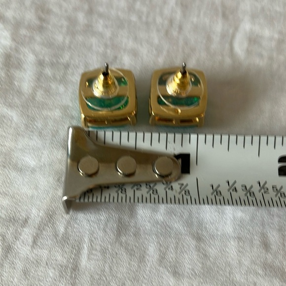 Kate Spade: Green Sparkle Earrings- Gold tone - Picture 5 of 14